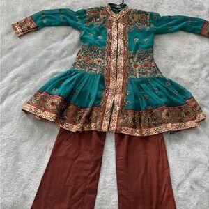 Embroidered Turquoise frock